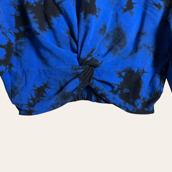Alice + Olivia Ansley Blue Black Tie Dye Crewneck Pullover Sweater Size S - Picture 7 of 9